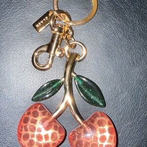 Coach Cherry Bag Charm in Red and Gold